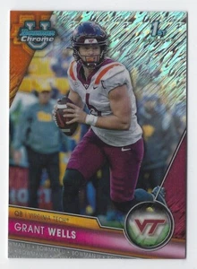 2023 Bowman Chrome University #194 Grant Wells refractor brillante ~ Hokies - Imagen 1 de 2
