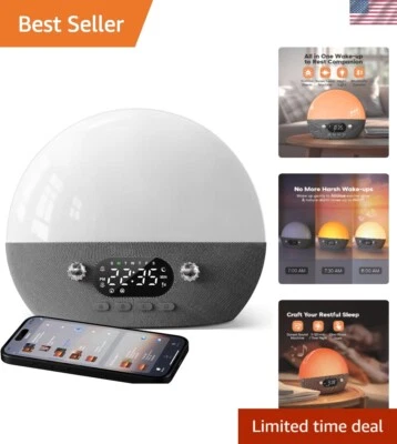 RestOnn Sunrise Alarm Clock 7-Day Programmable Dual Alarm Clock with Sunset W... - Image 1 of 4