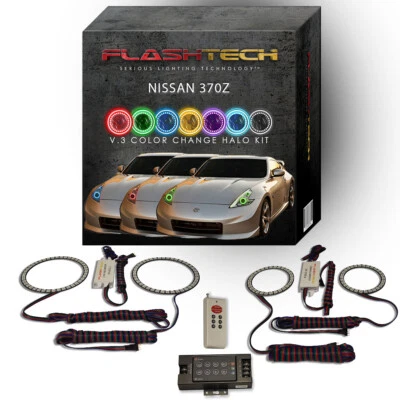 Kit Halo LED Multicolor RGB con Control Remoto RF para Faros Nissan 370z 2009-2016 Foto 1 de 3