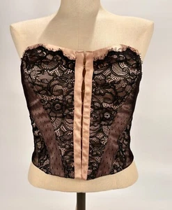 VTG Y2K Guess Lace Corset Small Med Bustier Sexy Lingerie Fem Y2K Club Festival - Picture 1 of 7