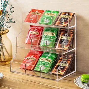 Klar Acryl 3-stufiger Teebeutel Organizer, Teebeutel Aufbewahrung Halter & Server Rack - Bild 1 von 7