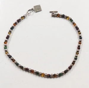 Sterling Silver Necklace 16'' Long 31+ GR Combination Silver & Natural Stones - Picture 1 of 6