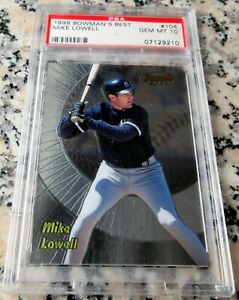 MIKE LOWELL 1998 Bowman's Best Rookie Card RC PSA 10 Red Sox WS Champs MVP🔥🔥$$