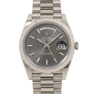 ROLEX Day Date 228239 Serial Random 750 WG Automatic Gray Dial Mens 90243117 - Picture 1 of 7