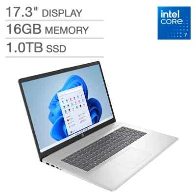 HP 17.3" Touch Intel Core 7 150U 1TB SSD 16GB RAM Backlit Keyb 17-cn4065cl - Image 1 of 4