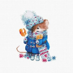 Christmas mouse B1168L Luca-S Counted Cross-Stitch Kit - Picture 1 of 3