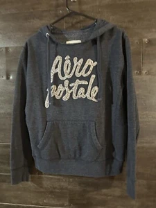 Super soft hoodie sweatshirt with sequin logo Aeropostale Size Medium - Picture 1 of 4