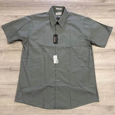 Van Heusen Shirt Men’s Green Short Sleeve Button-Down NWT Size 16.5 - Image 1 of 4