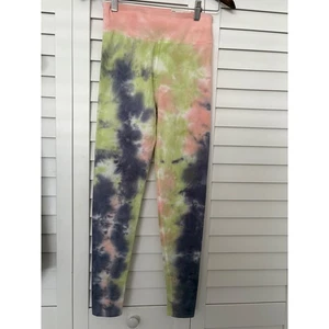 So Lounge Life 7/8 Legging Tie Dye XS High Rise Stretch Pink Green Blue - Picture 1 of 5
