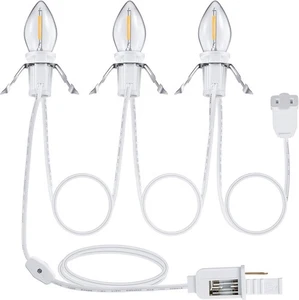 8.2ft Accessory Cord w/ 3 LED Bulbs Warm White for Holiday & Crafts - Picture 1 of 4