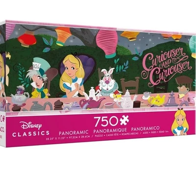 Alice in Wonderland, Tea Party - 750 Piece Jigsaw Puzzle, Panoramic Family Time - Image 1 of 2