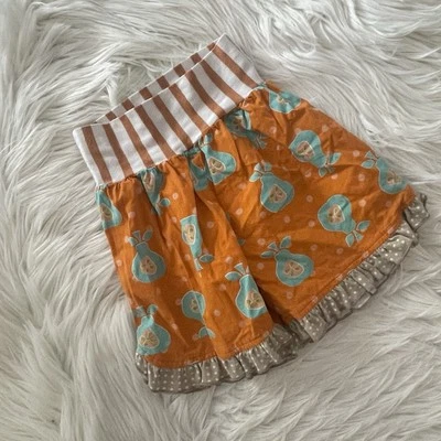 Pantalones Cortos Persnickety Pull On Naranja Pera Talla 7 Algodón Volantes Foto 1 de 3