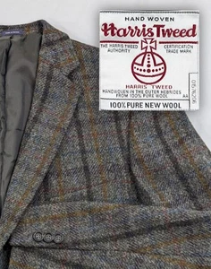 Harris Tweed Stafford Blazer Sport Coat Jacket 48R Double Plaid Heavy Wool EUC - Picture 1 of 15