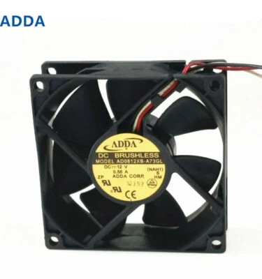 For ADDA AD0812XB-A73GL DC 12V 0.55A 3wire Ball 80*80*25mm CPU /Case cooling fan - Image 1 of 4