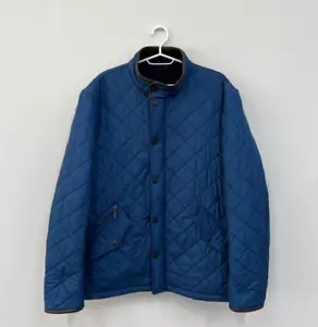 Barbour Powell Quilted Leather Jacket Fleece Lined Size XL Men - Picture 1 of 12