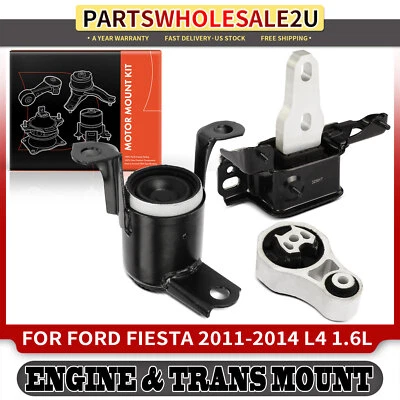 Montaje de motor y transmisión 3 piezas para Ford Fiesta 2011 2012-2014 L4 1,6 L Foto 1 de 4