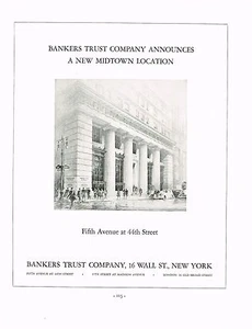 1930s BIG Original Vintage Bankers Trust Building New York Architecture Print Ad - Imagen 1 de 1