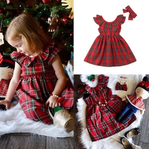 2Pcs Newborn Baby Girl Dress Clothes Sleeveless Ruffle Dress Tops Skirt Outfits - Picture 1 of 9