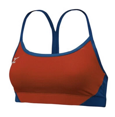 Nuevo con etiquetas Sujetador Híbrido Mizuno Talla XS Top Rojo Azul Marino Sujetador Deportivo Softbol, Correr, Voleibol Foto 1 de 4