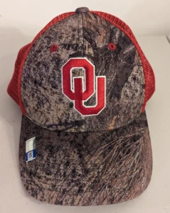 Oklahoma University Sooners Hat Camo & Red Snapback Baseball Cap - Picture 1 of 5