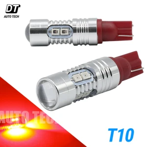 2X 30 Watts T10/192 Projector 2538 Chip LED High Power Red Interior Light Bulbs - Picture 1 of 3