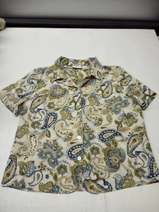 Alfred Dunner Womens Shirt Size 16 Short Sleeve Paisley - Picture 1 of 5