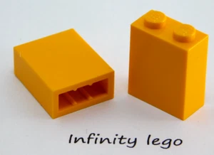 12 LEGO Bright Orange Brick 1 x 2 x 2 Block Wall Inside Stud Holder (3245) - Picture 1 of 1