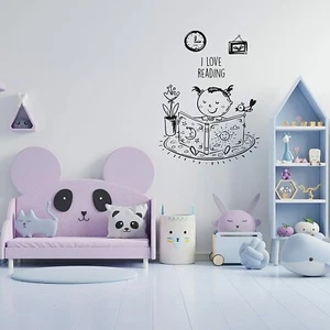 I Love Reading Quotes Vinyl Design Wall Art Decal Boys Girl Kid Rooms Decor - Picture 1 of 6