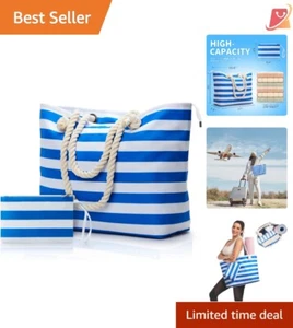 Extra Large Waterproof Polyester Beach Bag, Versatile Tote for Vacation - Picture 1 of 11