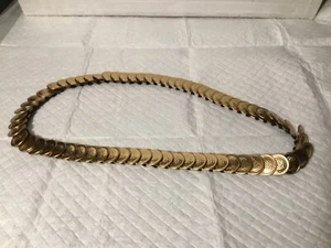 Vintage Gold Coin/ Fish Scale Stretch Belt Stretchy Elastic 26” L Unstretched - Picture 1 of 4