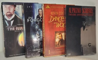 4 DVD Lot Dances with Wolves / The Forgotten / The Illusionist / Scarface - Image 1 of 4