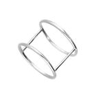 Sterling Silver Double Band Ring Size I - W Rings Double Bar