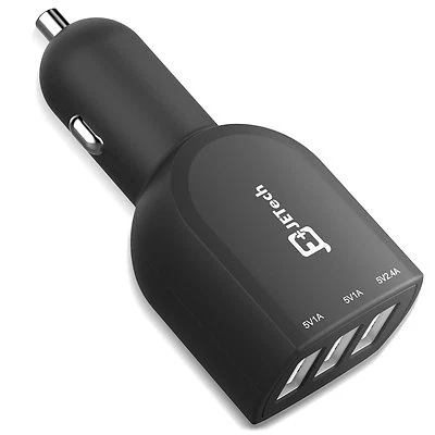 JETech Car Charger with 3-Port USB 4.4A Rapid Cigarette Charger - Image 1 of 4