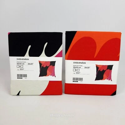 (Lot Of 2) Ikea SVEDJENÄVA Pillow Cushion Cover 20 x 20" Multicolor Bright/Dark  - Image 1 of 4
