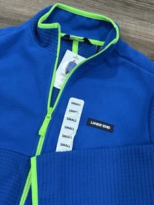Giacca uomo Lands End pile full zip 100% taglia small nuova con etichetta blu verde - Foto 1 di 6