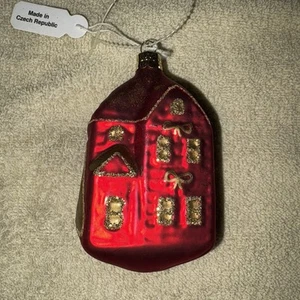 VINTAGE ROTER WEIHNACHTSHAUSSCHMUCK MADE IN CHECK REPUBLIC - Bild 1 von 6