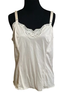 Vintage Wonder Maid Non Cling Camisole Slip Top 40 Union Made Nude Spitze Zart Fem - Bild 1 von 8