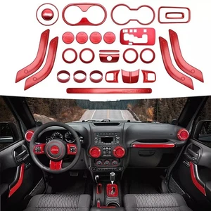 28pcs Interior Decor Cover Trim Kit Car Parts For Jeep Wrangler JK JKU 2011-2018 - Picture 1 of 11