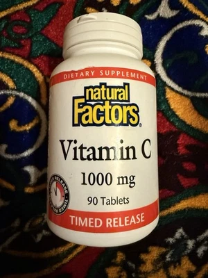 Suplemento de vitamina C Natural Factors 1.000 mg, paquete de 90, liberación temporal Foto 1 de 3