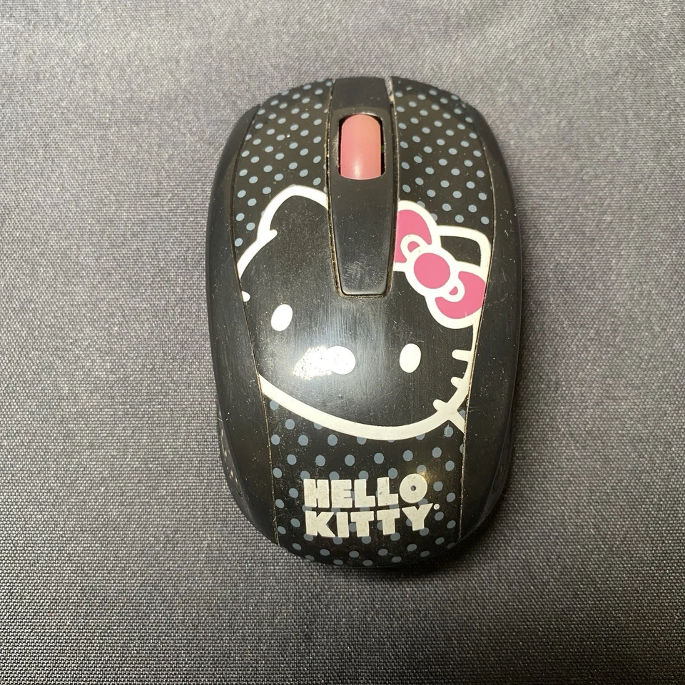 Hello Kitty Wireless Optical Mouse 2012 Sanrio 2.4Ghz Black Pink TESTED - Image 1 of 4
