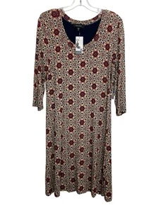 NWT $109Karen Kane XL Floral Print Mult T-shirt Stretch Knit 3/4 Sleeve Dress - Picture 1 of 12