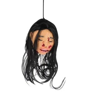 1pc Hanging Ghost Decor Realistic Long Hair Sadako Head Halloween Pendant for... - Picture 1 of 9