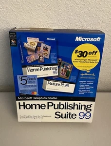Microsoft Home Publishing Suite 99 Picture It! Sealed NEW Big Box PC CD - Picture 1 of 4
