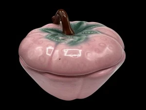 Vintage Belmar California Pottery 310 Pink Strawberry Candy Dish Cookie Jar 1950 - Picture 1 of 10