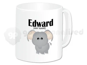 Personalised Gift Animal Elephant Plastic Mug Name Children Birthday Christmas - Picture 1 of 1