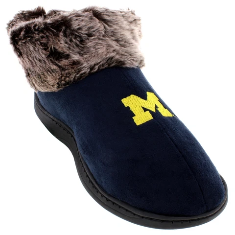 Michigan Wolverines Faux Sheepskin Furry Top Slipper Cover