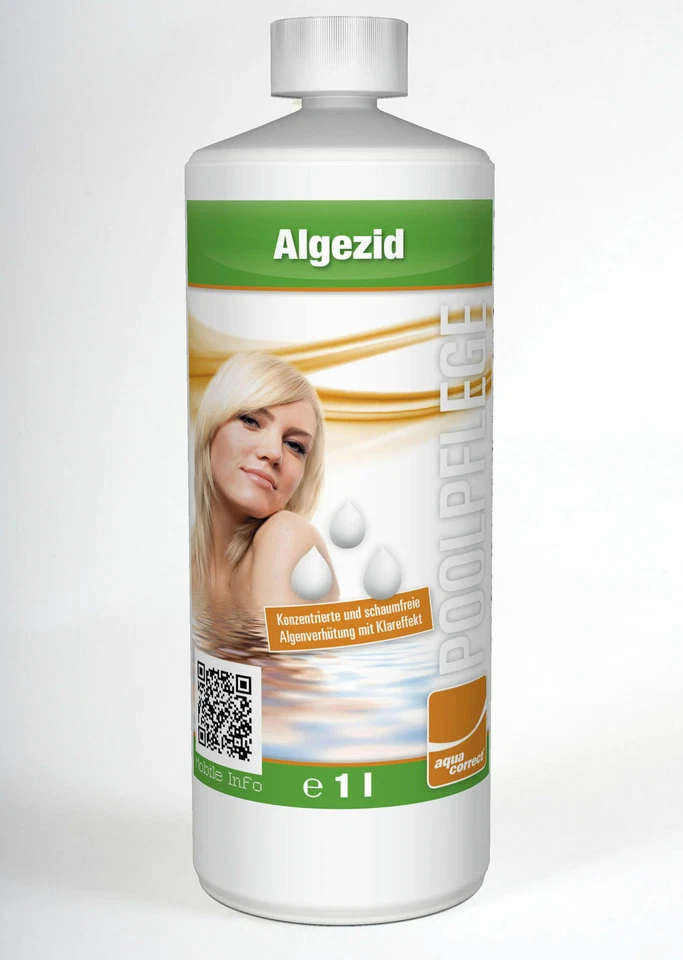 Algezid 1l Chlor Wasserpflege Schwimmbad Pool Whirlpool Algenmittel - Bild 1 von 1