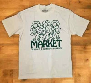 Camiseta Market Studios Community Garden Para Hombre Talla Grande Camiseta Verde Crema NUEVA - Imagen 1 de 2