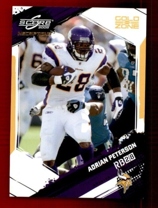 2009 Score Inscriptions Gold Zone #161 Adrian Peterson 42/50 - Image 1 of 2
