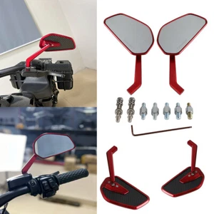 Red Rearview Side Mirrors L&R For BMW R18 Honda CBR Suzuki Yamaha Kawasaki - Picture 1 of 9